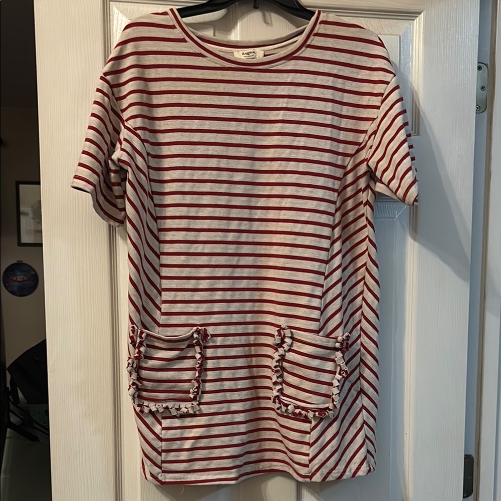 Hayden Red and Cream Striped Top
